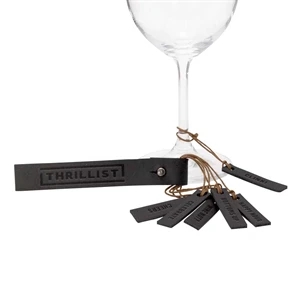 MERLOT Custom Leather Wine Glass Charms (Set of 6)