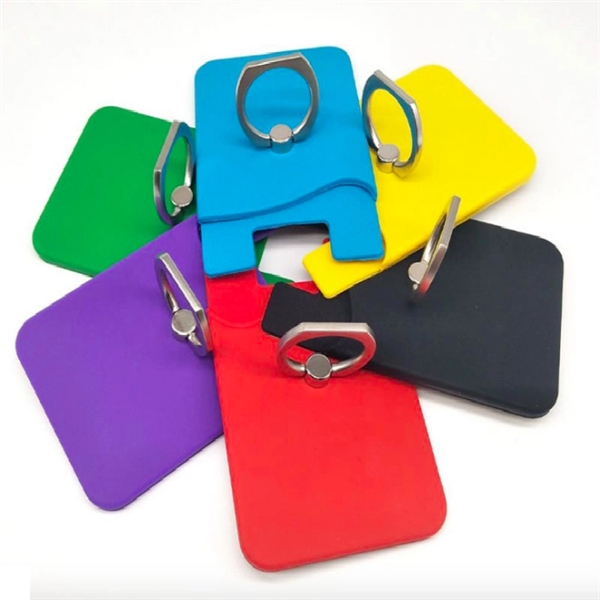 Silicone Credit Card Pouches W/ Ring Holder - Image 2