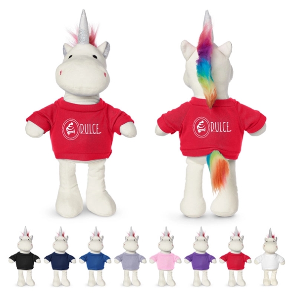 8.5" Plush Unicorn with T-Shirt - Image 1