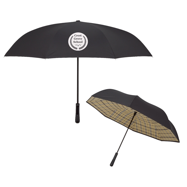 48" Arc Soho Tartan Inversion Umbrella - Image 12