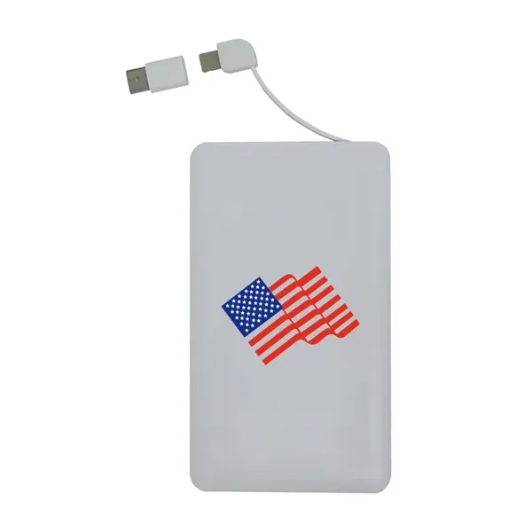 Sacramento Slim Power Bank with Built In Cable 4000 mAh - Image 1