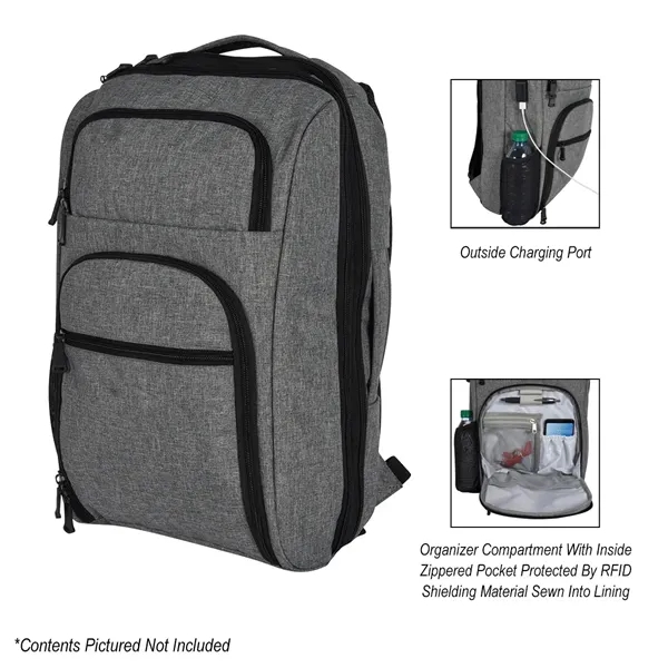 Heathered RFID Laptop Backpack & Briefcase - Image 3