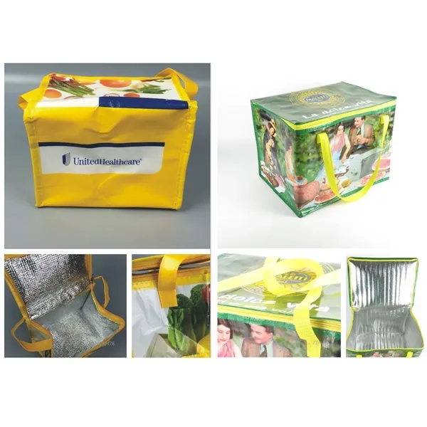 Custom Full Color Imprint Non-woven Lunch Cooler Bag  - Image 4