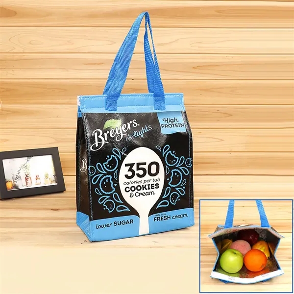 Custom Full Color Imprint Non-woven Lunch Cooler Bag Or Bent