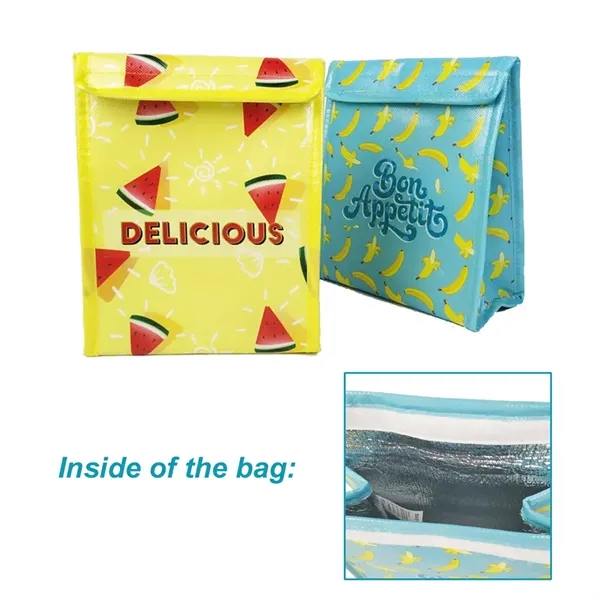 Custom Full Color Imprint Flip Flap Non-woven Cooler Bag - Image 2