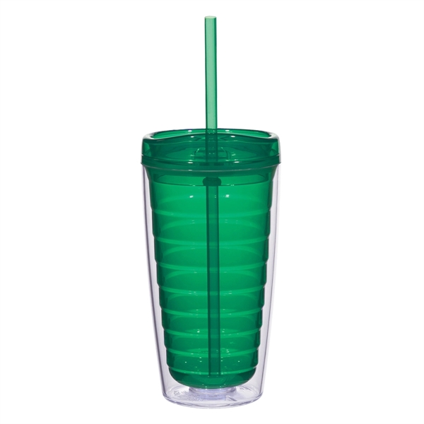 16 Oz. Econo Double Wall Tumbler With Lid And Straw - Image 6
