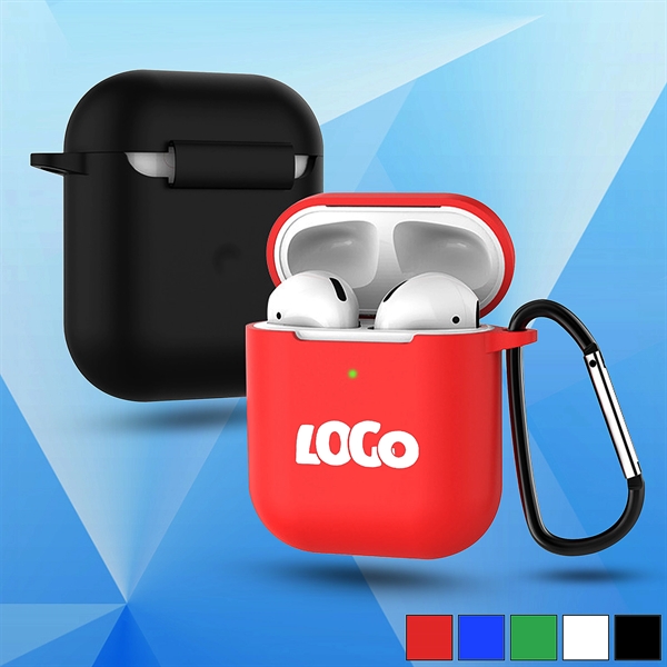 Silicone Earbud Case with Carabiner - Image 1