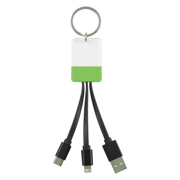 3-In-1 Clear View Light Up Cable Key Ring - Image 5