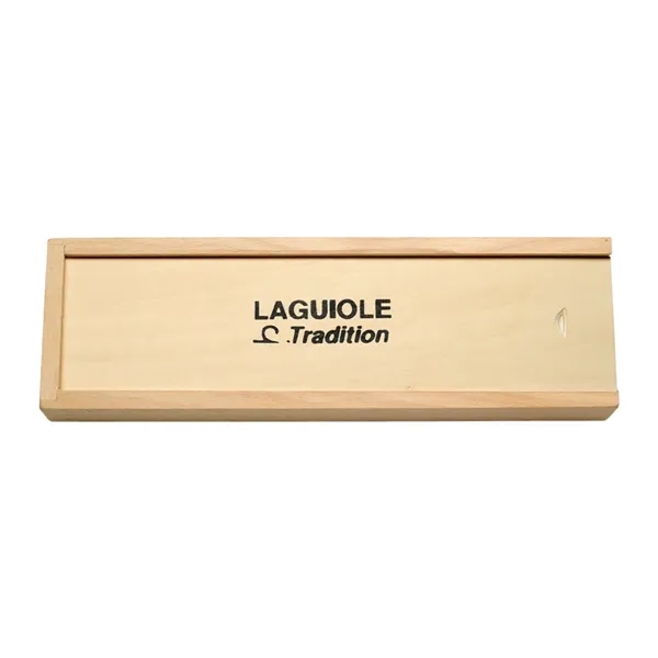 Laguiole Carving Knife & Fork Set in Pinewood Gift Box - Image 4