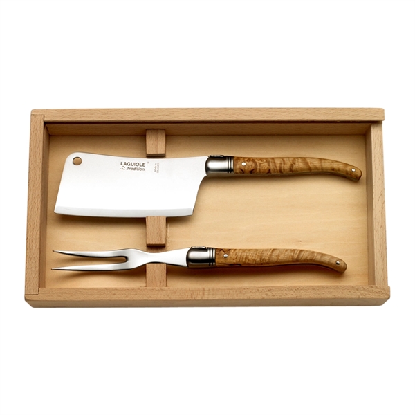 Laguiole Cheese Knife Set in Pinewood Gift Box - Image 4