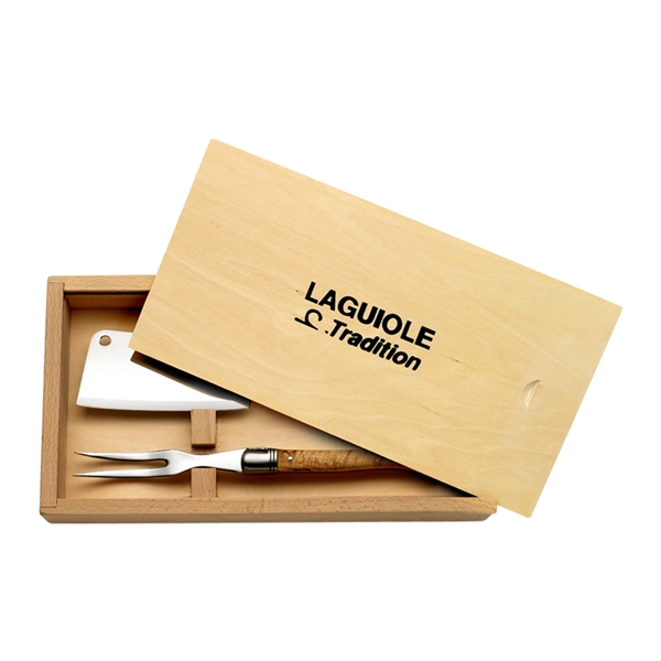 Laguiole Cheese Knife Set in Pinewood Gift Box - Image 5