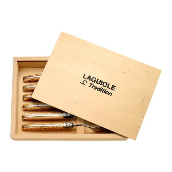 Laguiole Spoon Set in Pinewood Gift Box (Made in France) - Image 6