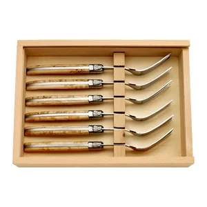Laguiole Fork Set in Pinewood Gift Box (Made in France)