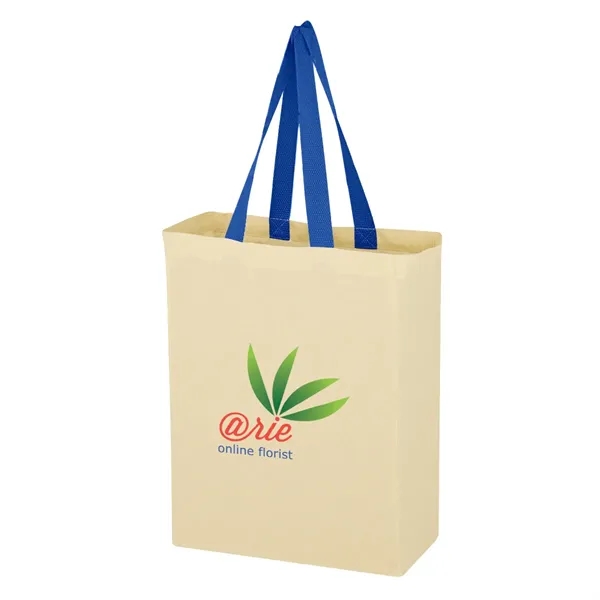 Natural Cotton Canvas Grocery Tote Bag - Image 3