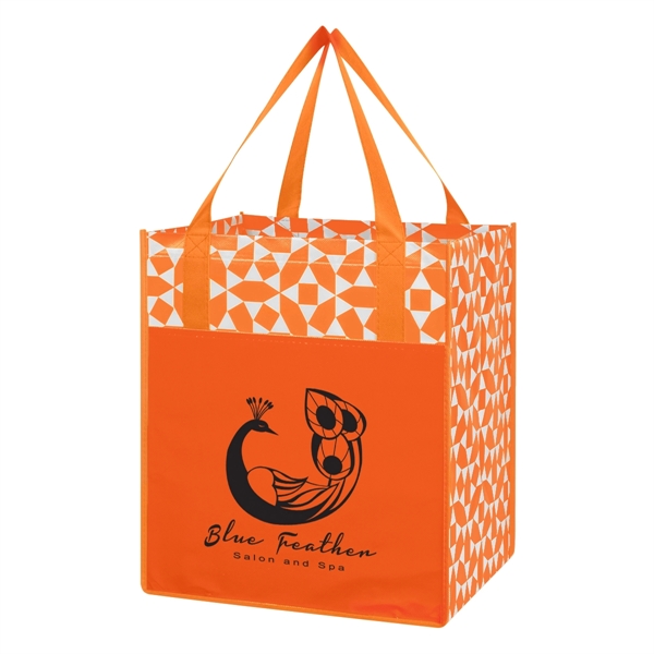 Non-Woven Geometric Shopping Tote Bag - Image 8