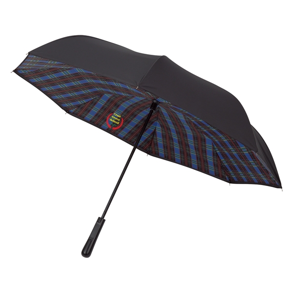 48" Arc Soho Tartan Inversion Umbrella - Image 14
