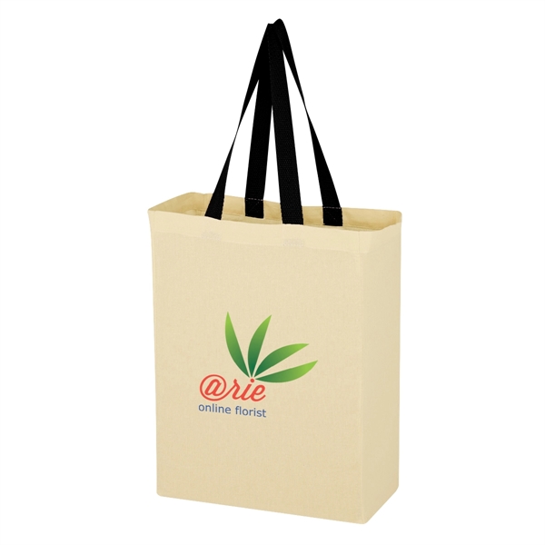 Natural Cotton Canvas Grocery Tote Bag - Image 4