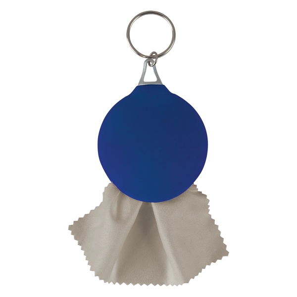 Rubber Key Chain With Microfiber Cleaning Cloth - Image 4