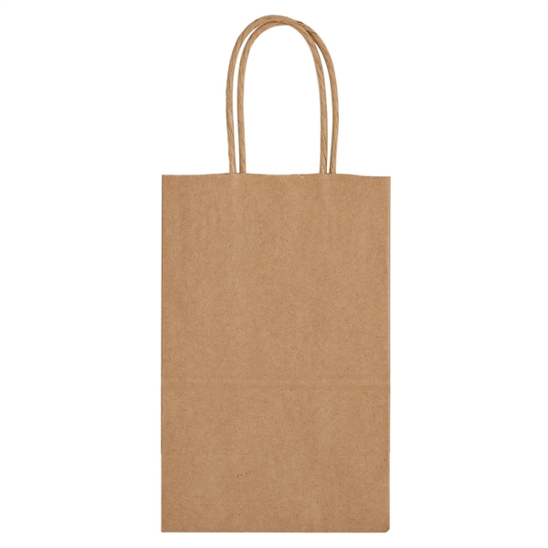 Kraft Paper Brown Shopping Bag - 5-1/4" x 8-1/4" - Image 2