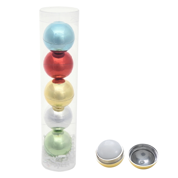 5-Piece Metallic Lip Moisturizer Ball Tube Gift Set - Image 4