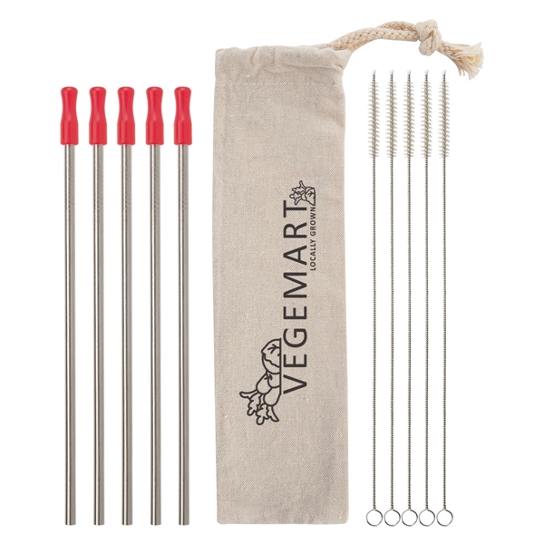 5-Pack Stainless Straw Kit with Cotton Pouch - Image 7