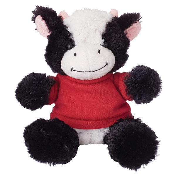 6" Plush Cuddly Cow With Shirt - Image 4