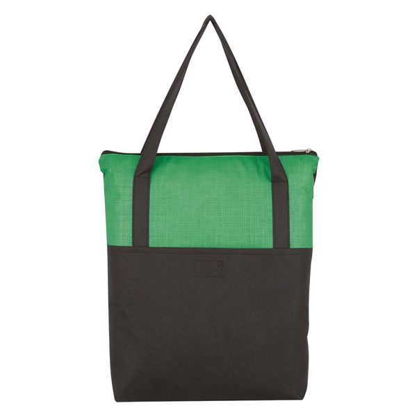 Crosshatch Non-Woven Zippered Tote Bag - Image 13
