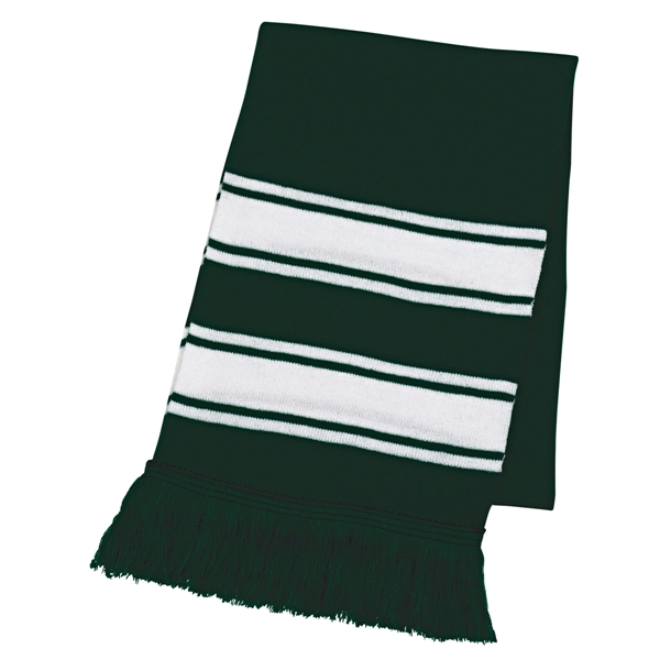 Two-Tone Knit Scarf With Fringe - Image 5