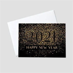2021 in Confetti New Year Greeting Card