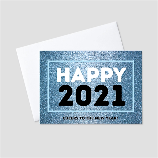 2021 in Glitter New Year Greeting Card