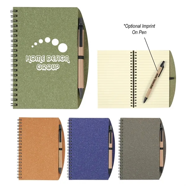 5" X 7" Eco-Inspired Spiral Notebook & Pen - Image 1