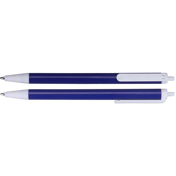 Click-action Ballpoint Pen w/ White Clip - Image 2