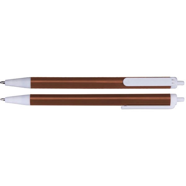 Click-action Ballpoint Pen w/ White Clip - Image 3