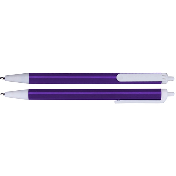 Click-action Ballpoint Pen w/ White Clip - Image 7