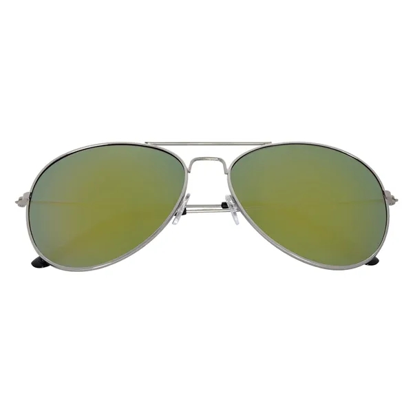 Color Mirrored Aviator Sunglasses - Image 7