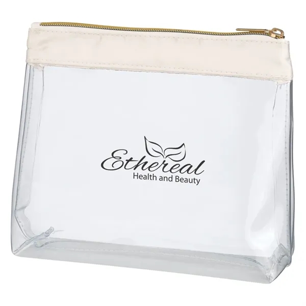 Sadie Satin Clear Cosmetic Bag - Image 6