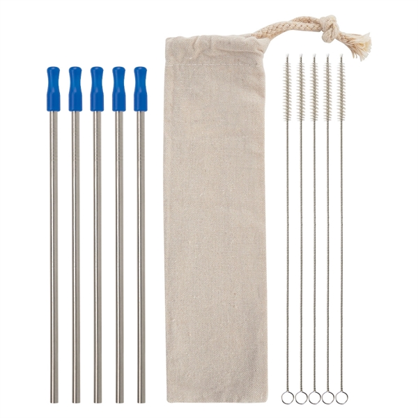 5-Pack Stainless Straw Kit with Cotton Pouch - Image 8