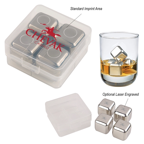 Stainless Steel Ice Cubes in Case - Image 1