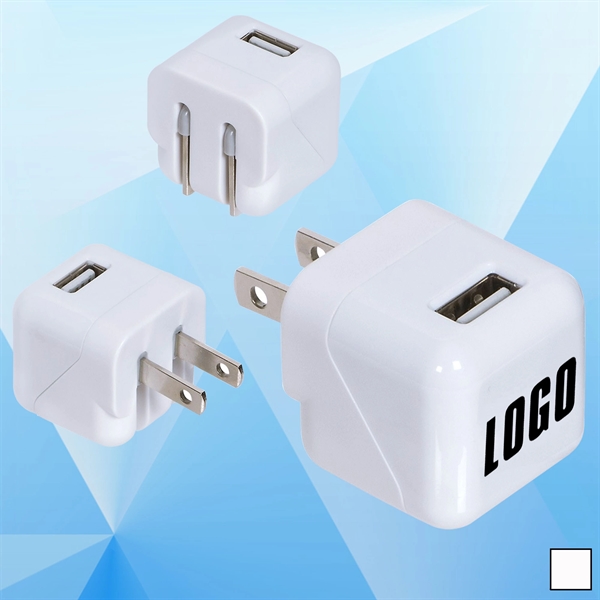 Portable USB A/C Power Adapter w/ Foldable Prongs - Image 1