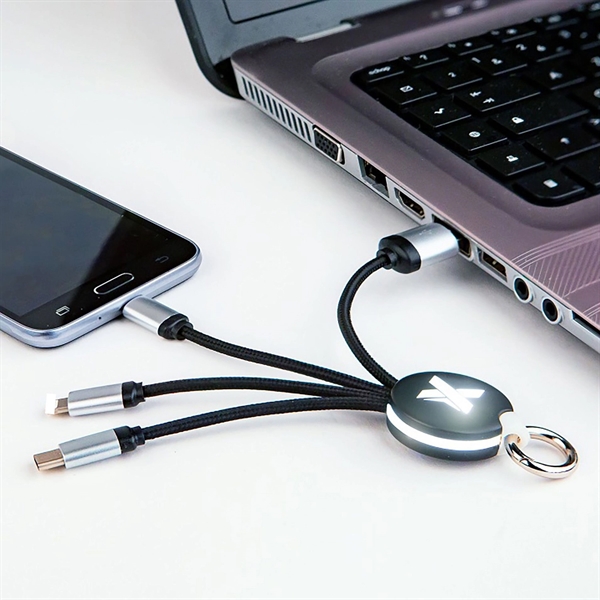 Hot Sale Multi 3 In 1 Light Up Phone Charging Nylon Cable - Image 2