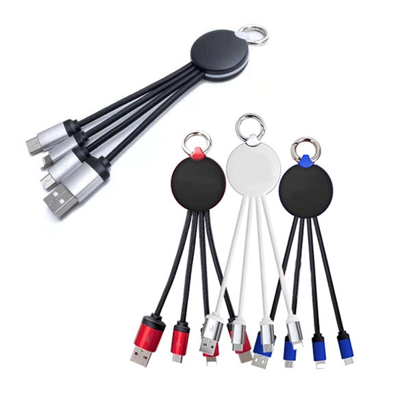 Hot Sale Multi 3 In 1 Light Up Phone Charging Nylon Cable - Image 3