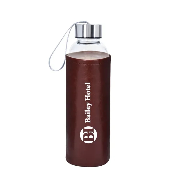 18 OZ. Aqua Pure Glass Bottle With Leatherette Sleeve - Image 5