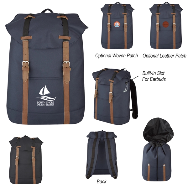 Flap Drawstring Backpack - Image 1