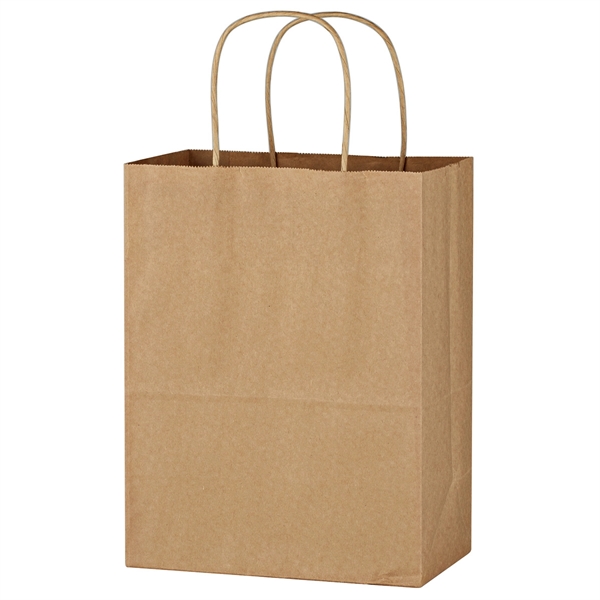 Kraft Paper Brown Shopping Bag - 8" x 10-1/4" - Image 3