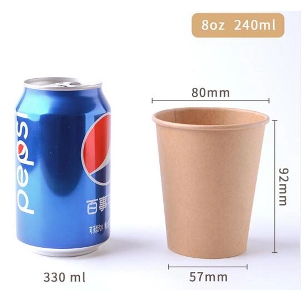 Single Wall Disposable Kraft Paper Coffee Cup