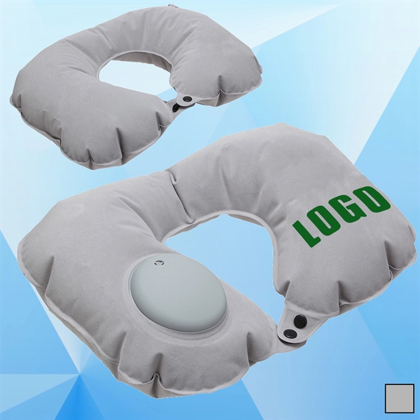 U Shaped Air Pump Inflatable Neck Pillow - Image 1