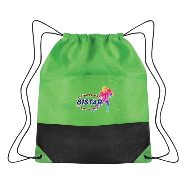 Non-Woven Two-Tone Drawstring Sports Pack - Image 4