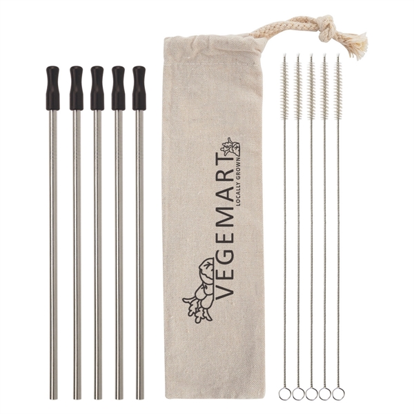 5-Pack Stainless Straw Kit with Cotton Pouch - Image 9
