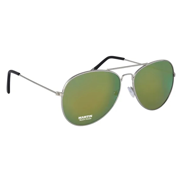 Color Mirrored Aviator Sunglasses - Image 9
