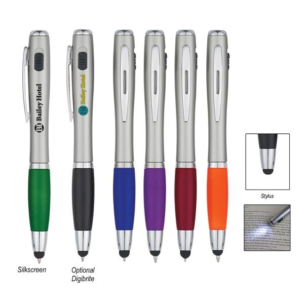 Trio Pen With LED Light And Stylus - Image 1